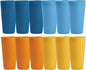 US Acrylic Newport 32 ounce Unbreakable Plastic Stackable Iced-Tea Tumblers in 4 Sunrise Colors | Set of 12 Drinking Cups | Reusable, BPA-free, Made in the USA, Top-rack Dishwasher and Microwave Safe