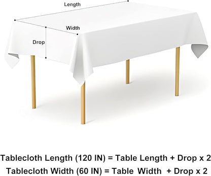 misaya Rectangle Waterproof Vinyl Table Cloth, Buffalo Flannel Backed Tablecloth, Wipeable Plastic Table Cover for Dinner, Kitchen, Outdoor (60" x 120", Black and White)
