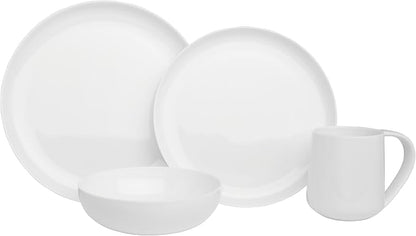 Everyday White by Fitz and Floyd Nevaeh Coupe 16 Piece Dinnerware Set, Service - Image 2
