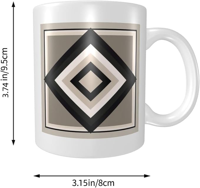 Geometric Blocks And Lines Minimal Neutral Ceramic Cup, Elegant Coffee Mug Tee - Image 5