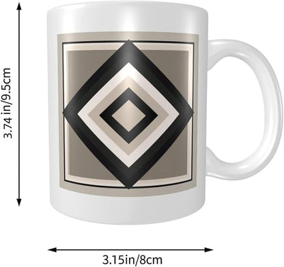 Geometric Blocks And Lines Minimal Neutral Ceramic Cup, Elegant Coffee Mug Tee - Image 5