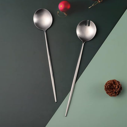 Salad Servers, Spoon and Fork Set 11.41 inch, 18/10 Stainless Steel Salad - Image 4
