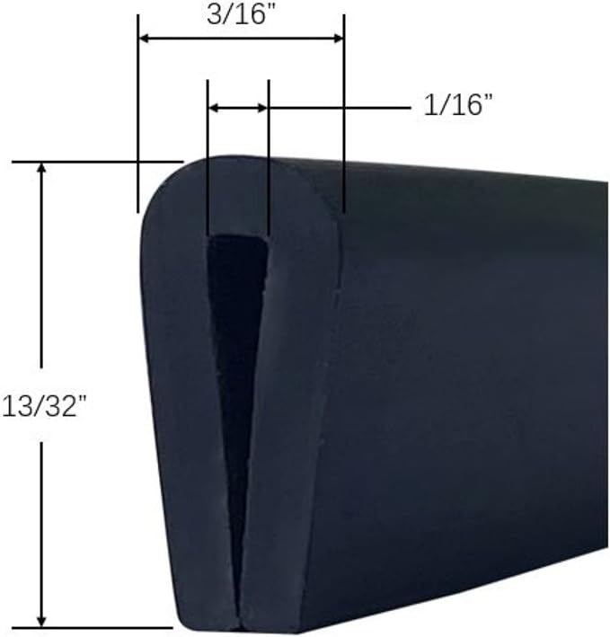Rubber Edge Trim, 1/16" U Channel Edge Trim, EPDM Edge Protector, Length 20Ft - Image 3