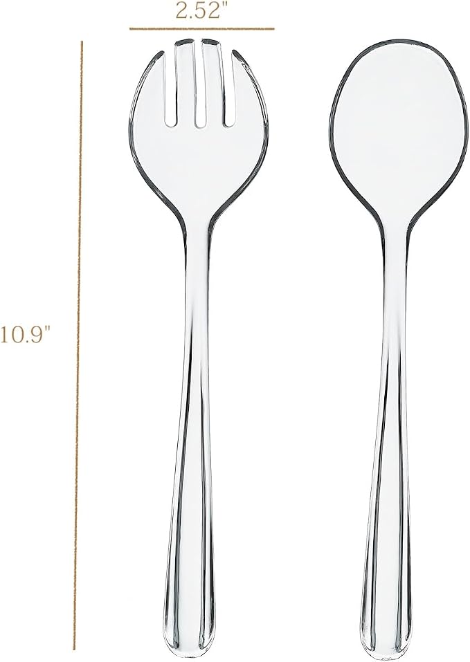 KLIFA- CONWAY series, 3 Sets of Sturdy Acrylic Salad Servers, Shatterproof - Image 3
