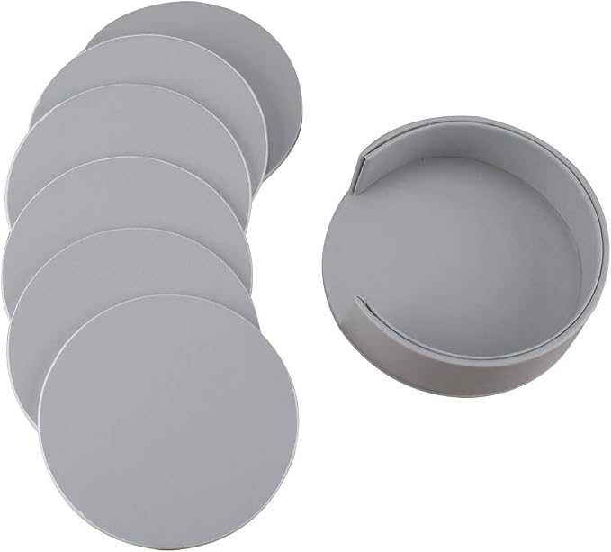 6 Pieces Grey Coasters, Coasters - Image 3