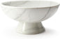 Accessoryway White Marble Texture Pedestal Decorative Bowl - Minimalist Decorative Fruit Bowl for Kitchen Counter, Entryway,Multi-Purpose Centerpiece bowl for Bread, Snacks, Candy-8"