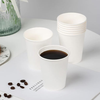 YEEHAW 8 oz 300 Pack White Disposable Paper Coffee Cups | - Image 3