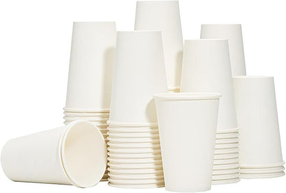 RACETOP Coffee Cups 12 oz, 100 Pack Disposable Paper Cups | Thickened Paper by RACETOP