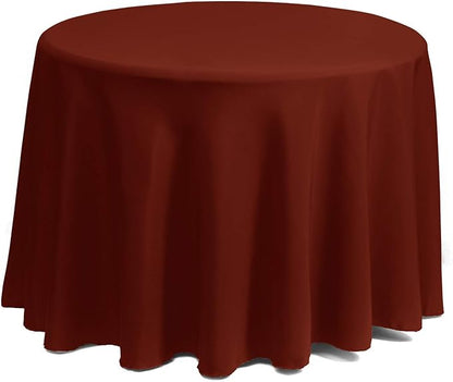 Gee Di Moda Round Tablecloth - 108 Inch Burnt Orange Round Table Cloth for 48 to 72 Inch Round Tables - Heavy Duty Washable Fabric - for Buffet Table, Holiday Party, Dinner, Wedding & Baby Shower