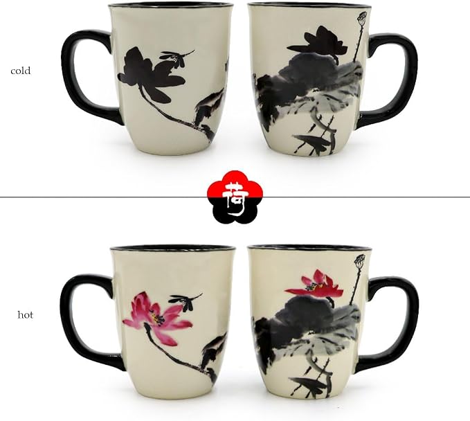 Lotus Magic Color Changing Coffee Mug, 16 oz | Ceramic Tea Mug - Image 5