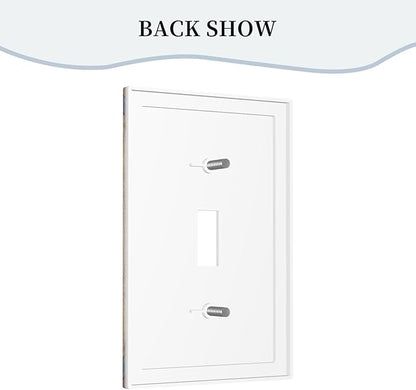 Decorative Light Switch Cover Rustic Farmhouse Barn Door Vintage Wood 1 Gang Wall Plate Cover Single Toggle Outlet Covers Switchplate Electrical Faceplate for Bathroom Cabin Decor（2 Pack）