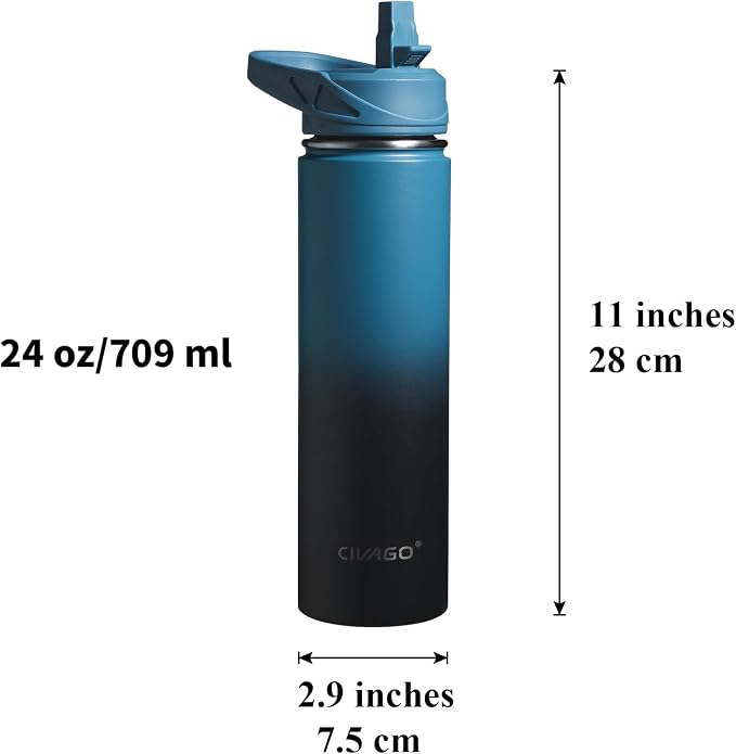 CIVAGO 24 oz Insulated Stainless Steel Water Bottle - Image 4