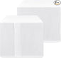 HolidayIdeas 2 Pack Square Fitted Table Covers - 34 x 34 Inch - White Fabric Washable Tablecloth Protectors for Folding Table, Parties, Wedding, Trade Show, Dining