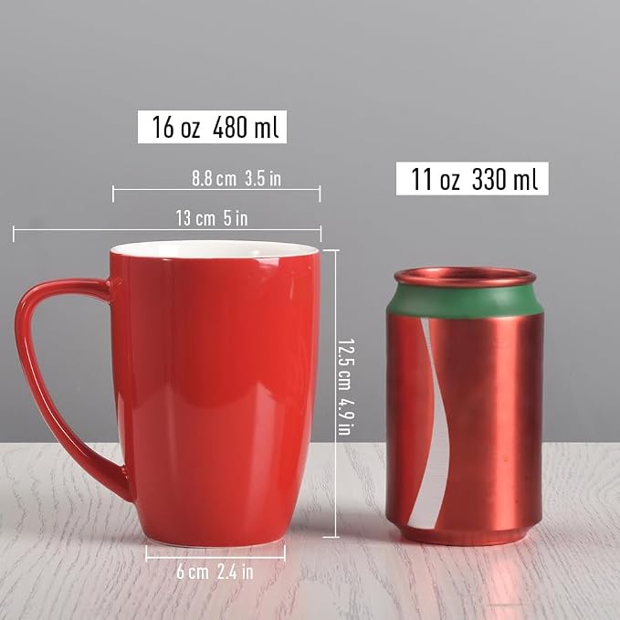 homEdge Porcelain Mug Set, 16 Ounces Cup - Image 5
