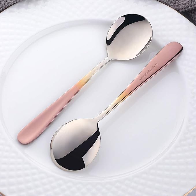 Buyer Star Bouillon Spoon Sets, 7-Inch Round Soup Spoons, Stainless Steel - Image 4