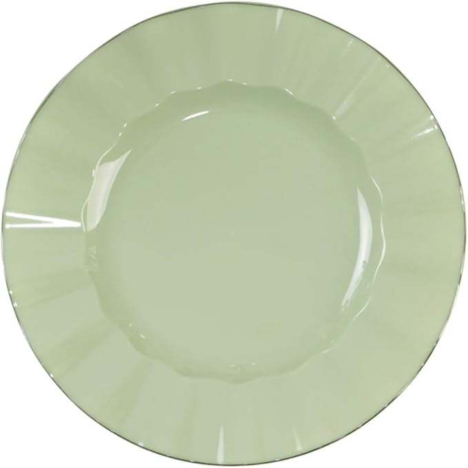 Efavormart 10 Pack | Sage Green 9" Round Plastic Dessert Salad Plates, - Image 7
