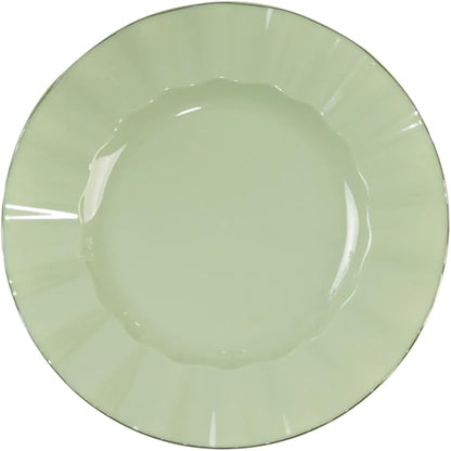 Efavormart 10 Pack | Sage Green 9" Round Plastic Dessert Salad Plates, - Image 7