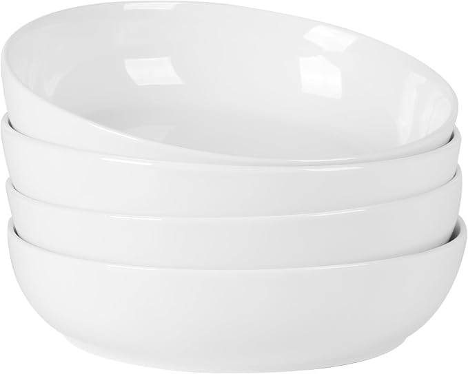 Gibson Home Zen Buffet 4-Piece 41oz Salad Bowls Porcelain Ceramic Chip and by GibsonHomewares
