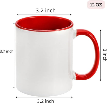 AVLA 6 Packs Porcelain Sublimation Mugs, 12 OZ Blank Drinking Cups - Image 2
