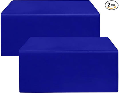 HolidayIdeas 2 Pack Fitted Table Clothes - 48 x 24 Inch - Royal Blue Rectangle Tablecloths for 4 Foot Tables, Polyester Fabric Tablecloth for Trade Show, Craft Show, Party, Birthday