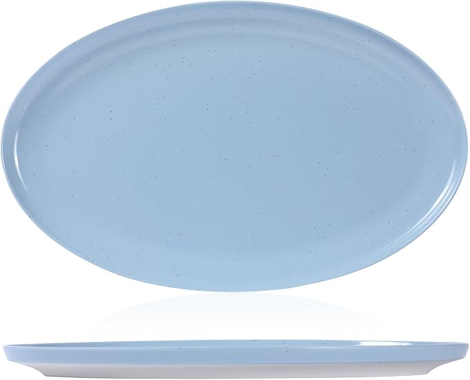 Webbylee ‌16" Melamine Oval Platter Set of 2- Lightweight Durable Serving Tray by Webbylee