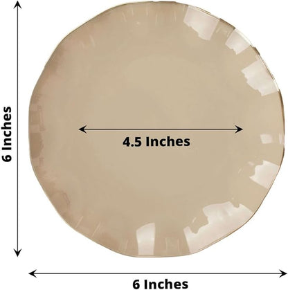 Efavormart 10 Pack | Taupe 6" Round Plastic Dessert Salad Plates, Disposable - Image 3