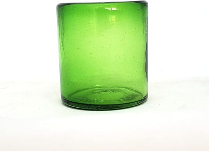 Solid Emerald Green 9 oz Short Tumblers, Recycled Glass, Toxin-Free - Image 3