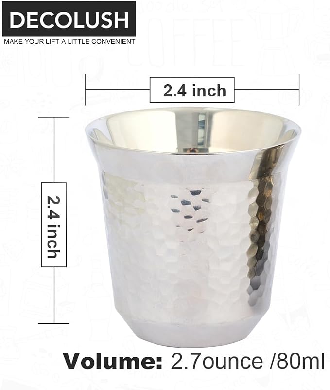 75mL Stainless Steel Espresso Cups - Image 2