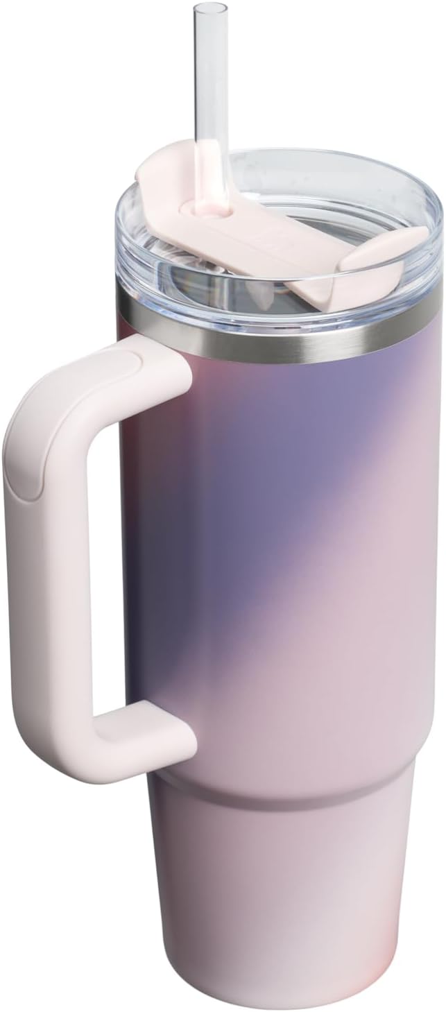 STANLEY Quencher H2.0 Flow State Tumbler, 30 oz, Dawn Spiral | Handle and Straw - Image 3