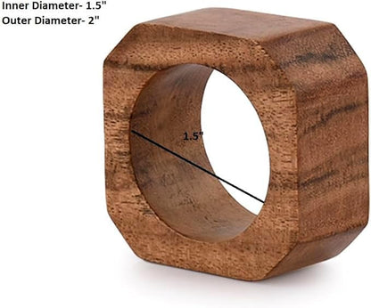 Napkin Ring Acacia Wood Napkin Rings Classic Everyday Use Thanksgiving - Image 5