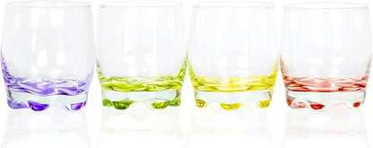 Red Co. Vibrant Splash Water Beverage Glasses, 9.75 Ounce - Set of 4