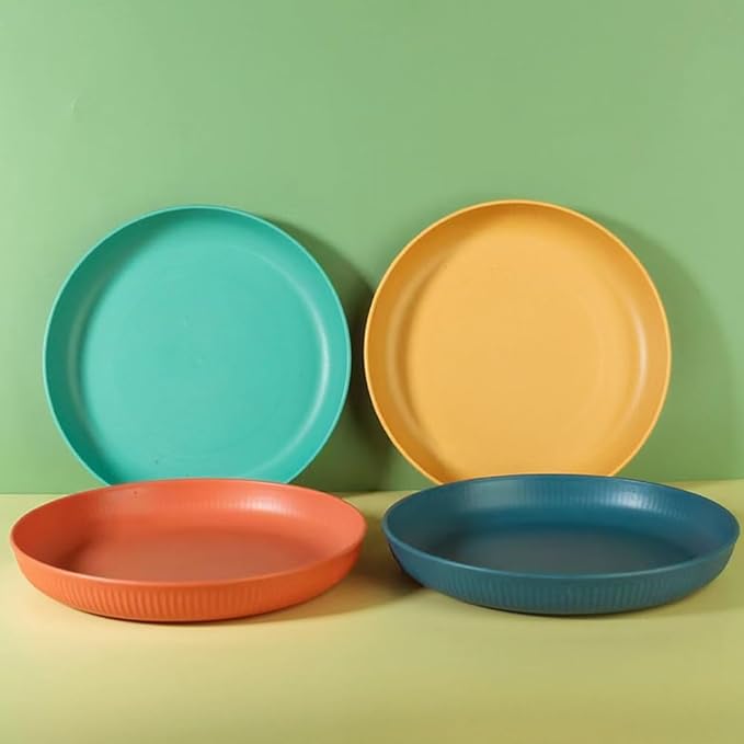 LRUUIDDE Lightweight Wheat Straw Plates 9 Inch, Microwave and Dishwasher Safe by LRUUIDDE