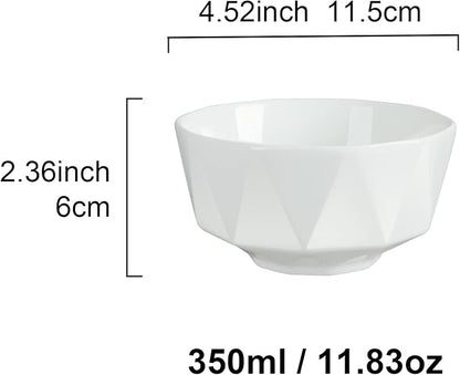 fanquare 12 OZ Dessert Bowls Set of 6, 4.5 Inch Ice Cream Bowls, Microwave Dishwasher Safe Small Bowls for Kitchen Snack Side Dishes, Assorted Color
