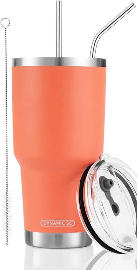 D·S 30oz Orange Tumbler Double Wall Vacuum Insulated Travel Coffee Mug | Double by D%C2%B7STUMBLER
