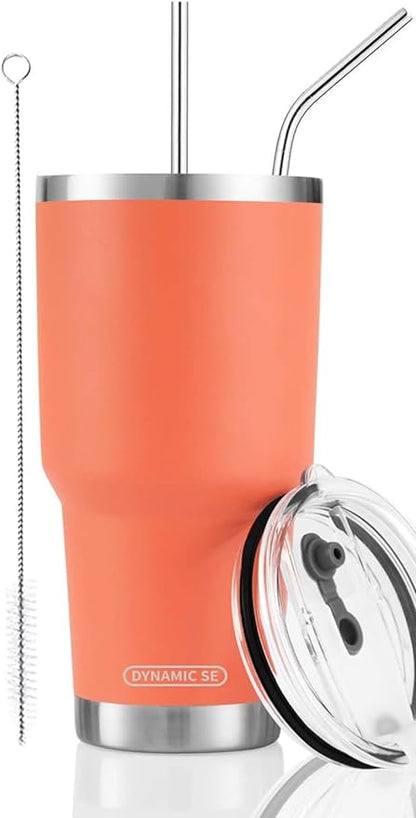 D·S 30oz Orange Tumbler Double Wall Vacuum Insulated Travel Coffee Mug | Double by D%C2%B7STUMBLER