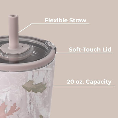 HydroJug Everyday Tumbler 20 oz – Ceramic-Lined Insulated Tumbler with Straw and Soft-Touch Lid, Cup Holder Friendly, Double-Wall Vacuum Insulation, Reusable Travel Cup – Camo