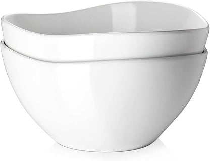 DOWAN Large Mixing Bowls, Ceramic Serving Bowls, 3.2 Quart Deep Salad Bowls by DOWAN