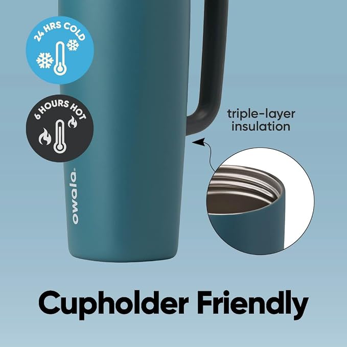 Owala SmoothSip Slider Stainless Steel Insulated Travel Mug - Image 3
