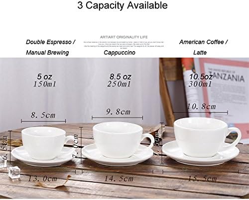 Coffeezone Double Espresso Coffee Cup and Saucer, Small Cappuccino and - Image 5