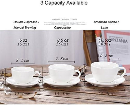 Coffeezone Double Espresso Coffee Cup and Saucer, Small Cappuccino and - Image 5