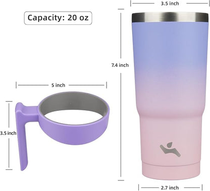 Konokyo 20 oz Tumbler with Handle and Straw, Insulated Travel Mug | Pastel - Image 4