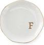 Initials Ring Dish Jewery Tray with Personalized F-Monogrammed Gifts Wedding Engagement for Women Friends Sister,Ceramic White