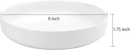 Foraineam 8 Inch Porcelain Round Salad Pasta Bowl Set 22 Ounce Deep Soup Plates - Image 3