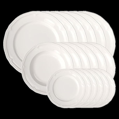 Villeroy & Boch Manoir 18 Piece Dinnerware Set, Creamy White | Porcelain - Image 8