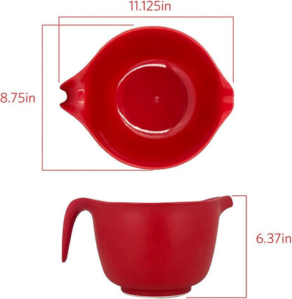 Glad Mixing Bowl with Handle – 3 Quart | Heavy Duty Plastic with Pour Spout and - Image 4