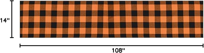 Tosewever Halloween Buffalo Check Plaid Table Runner, Cotton Polyester Blend - Image 9