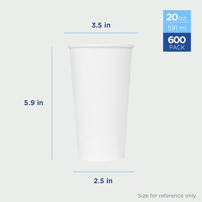 Karat 20 oz Paper Hot Coffee Cups White Disposable Cup - Image 5