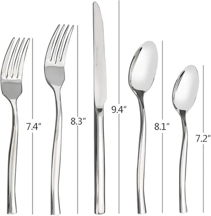 Idomy 40-Piece Stainless Steel Flatware Set, Service for 8