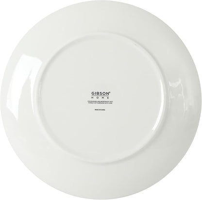 Gibson Home Westerly Court 16-Piece Dinnerware Set, Blue Floral Stoneware Plates & Bowls, Service for 4, Round Durable Everyday Dish Set