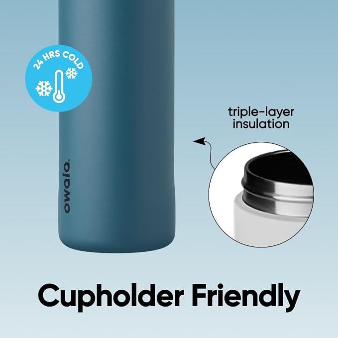 Owala FreeSip Stainless Steel Water Bottle 24 oz Denim - Image 5
